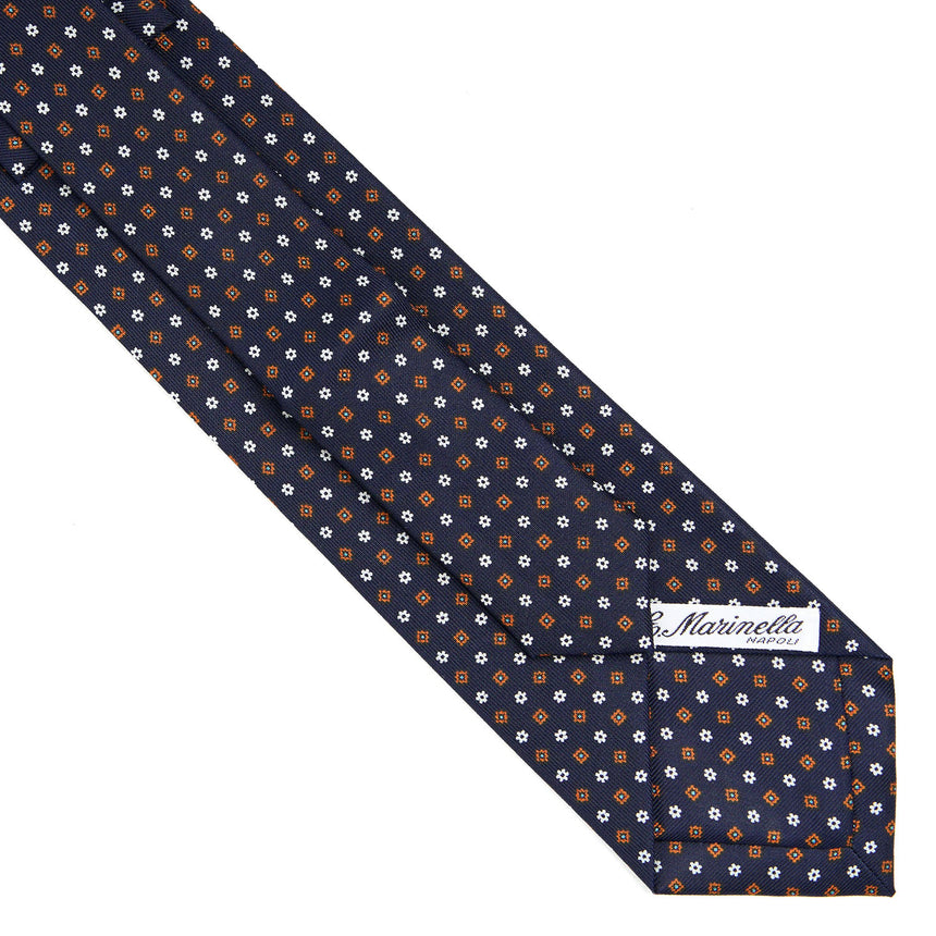 CRAVATTA SARTORIALE EXTRA LONG IN SETA BLU SCURO