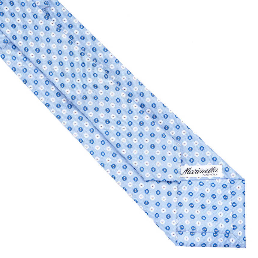 CRAVATTA SARTORIALE EXTRA LONG IN SETA AZZURRA