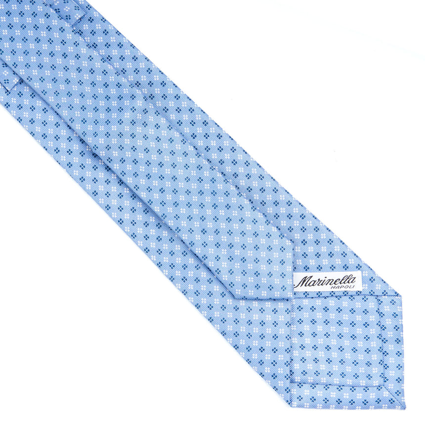 CRAVATTA SARTORIALE EXTRA LONG IN SETA AZZURRA