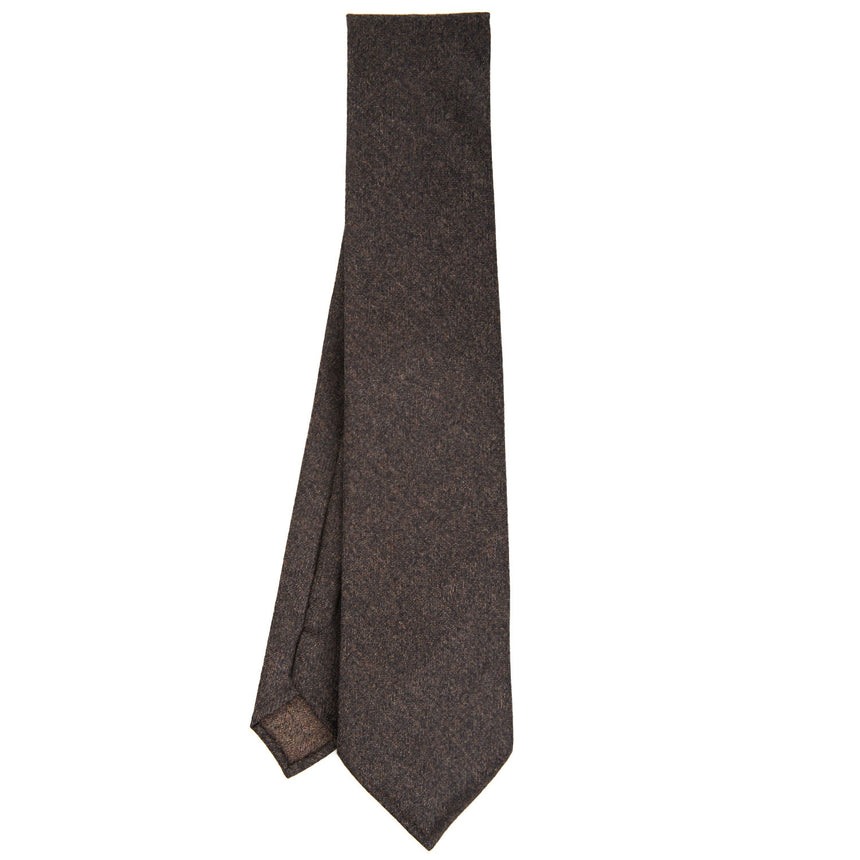 DARK BROWN CLASSIC UNLINED WOOL TIE