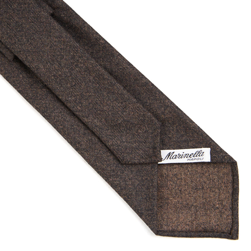 DARK BROWN CLASSIC UNLINED WOOL TIE