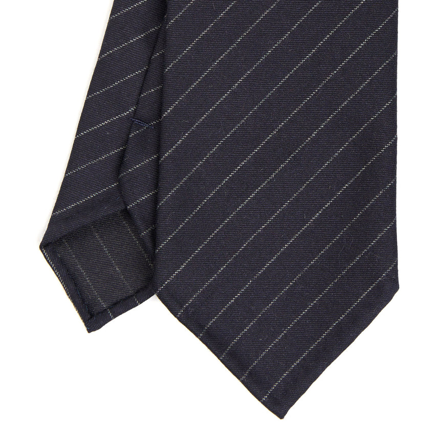 DARK BLUE CLASSIC UNLINED WOOL TIE