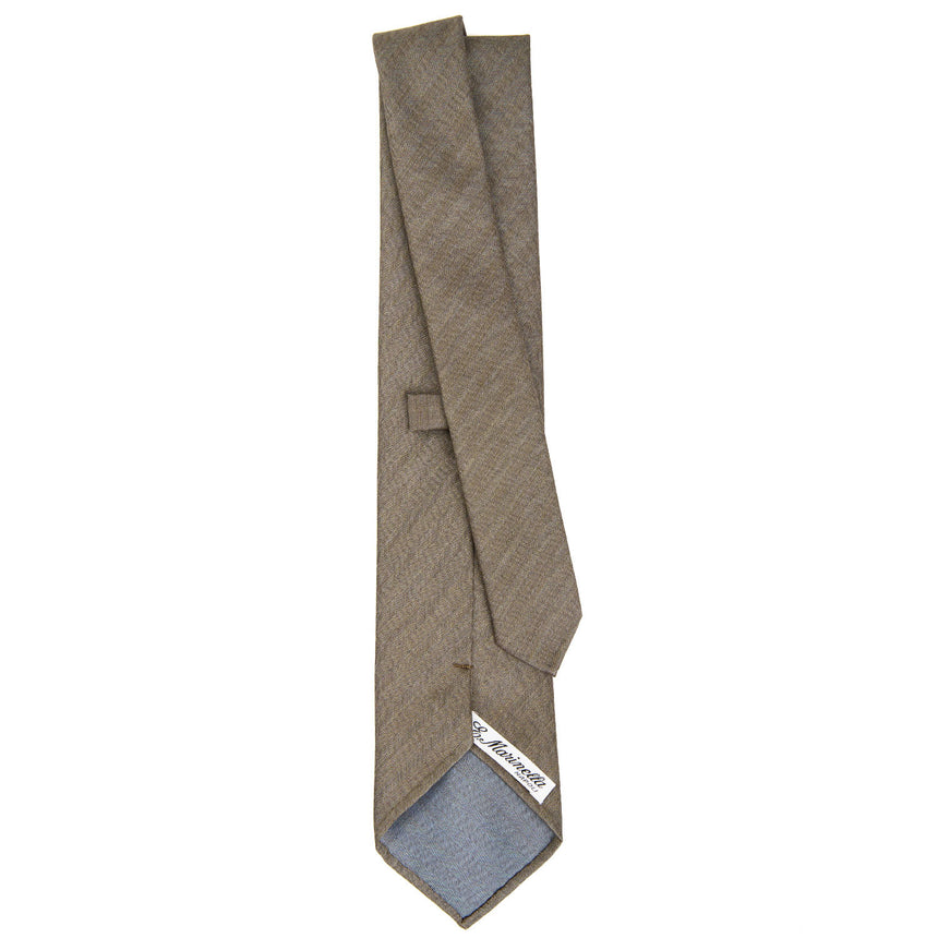 LIGHT BROWN POWDER BLUE CLASSIC UNLINED WOOL TIE