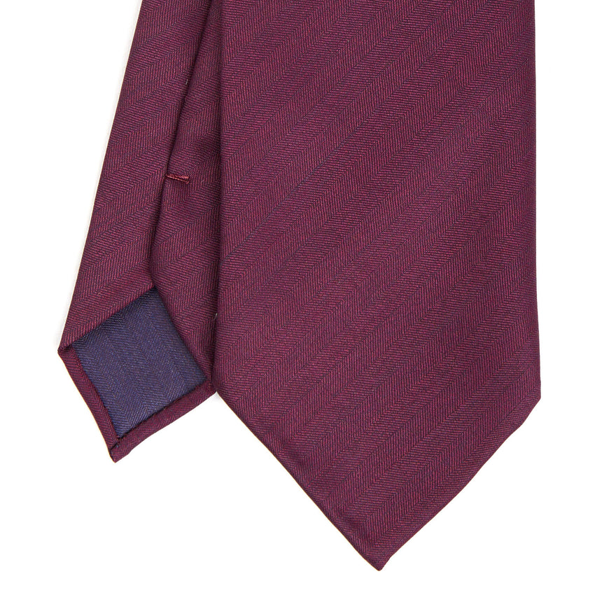 BURGUNDY VIOLET CLASSIC UNLINED WOOL TIE