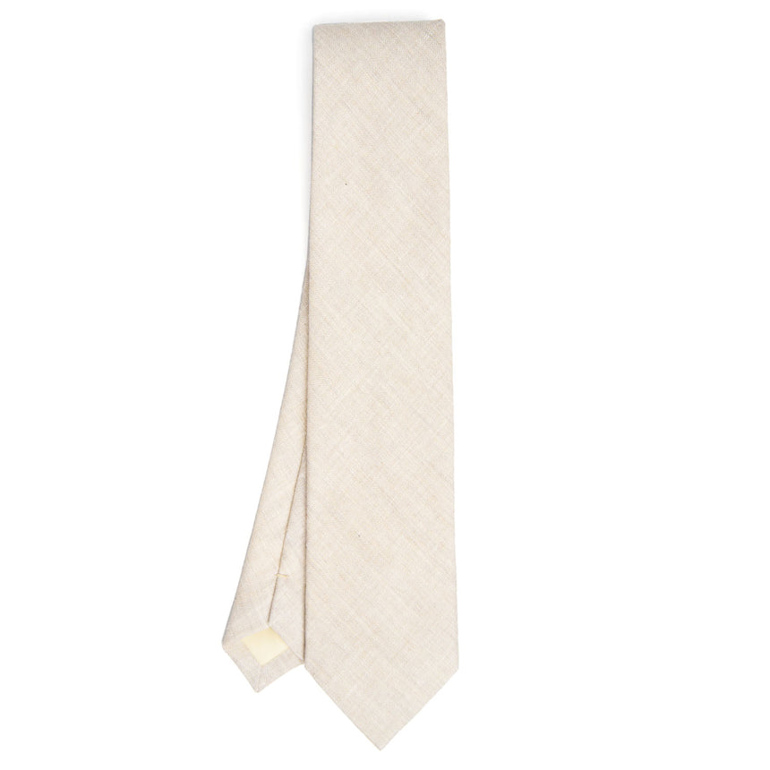 BEIGE SARTORIAL LINEN AND COTTON TIE