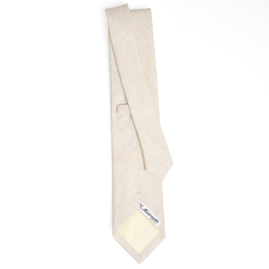 BEIGE SARTORIAL LINEN AND COTTON TIE