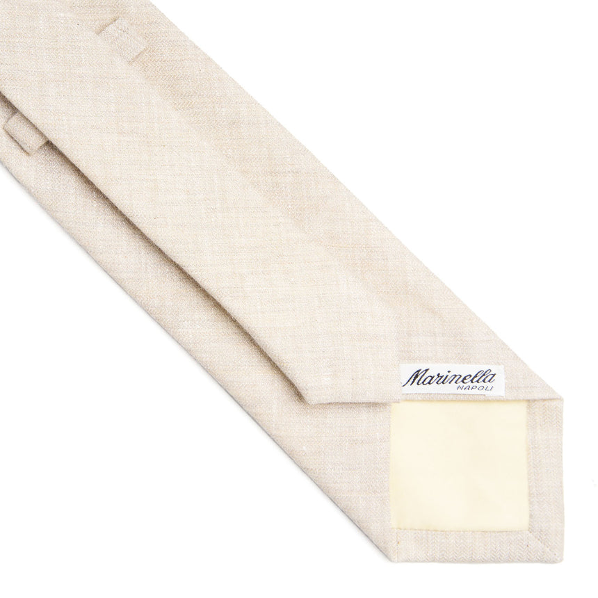 BEIGE SARTORIAL LINEN AND COTTON TIE