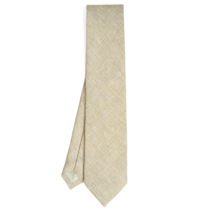 LIGHT GREEN SARTORIAL LINEN AND COTTON TIE