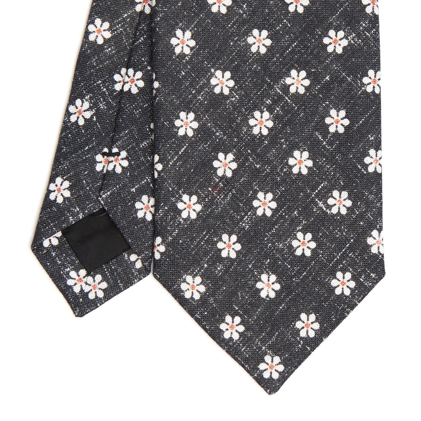 BLACK SARTORIAL COTTON AND SILK TIE