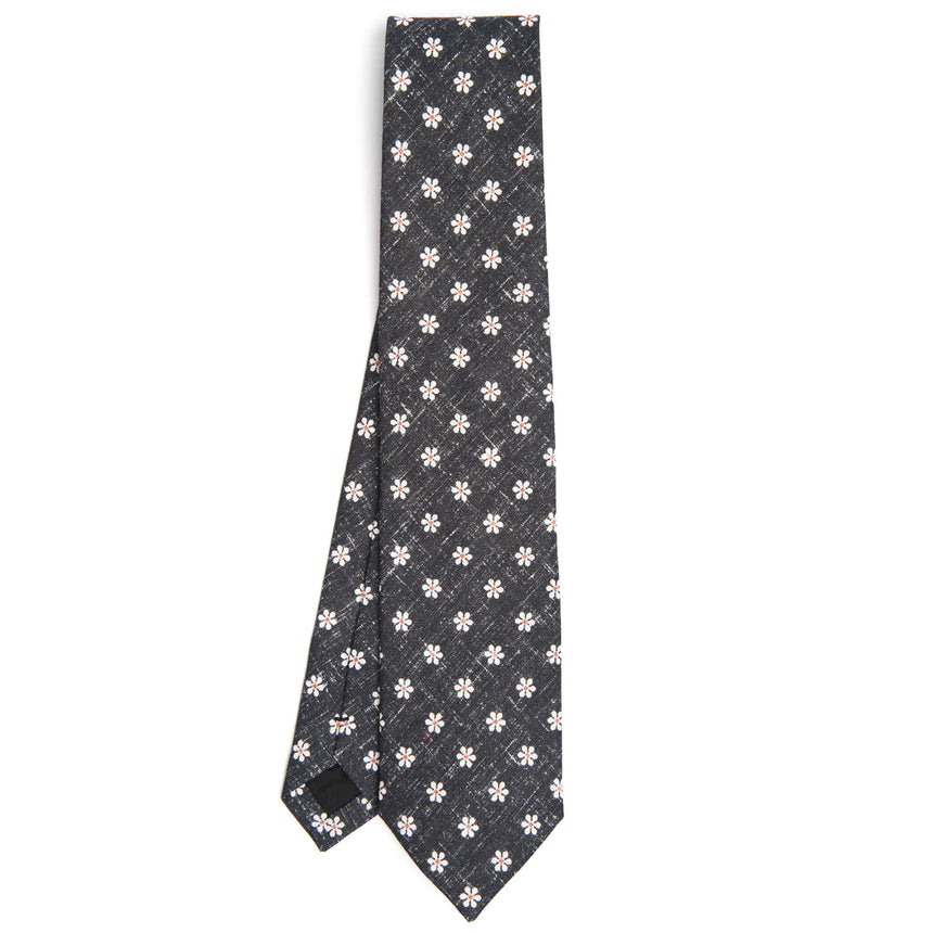 BLACK SARTORIAL COTTON AND SILK TIE