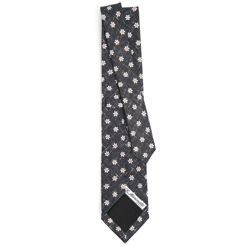 BLACK SARTORIAL COTTON AND SILK TIE