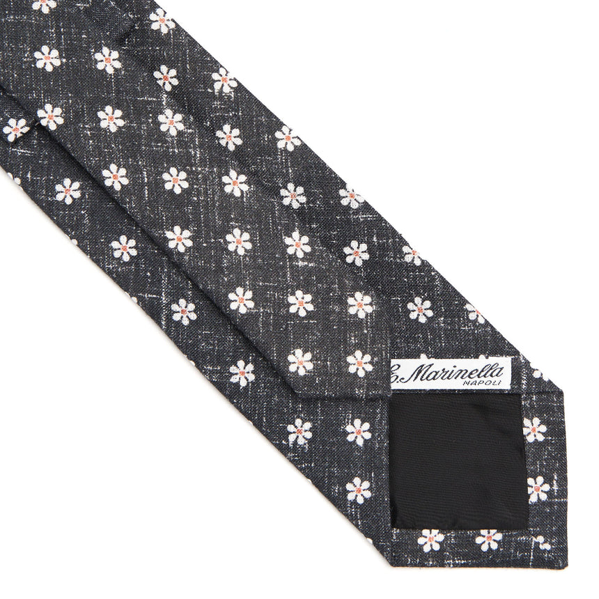 BLACK SARTORIAL COTTON AND SILK TIE