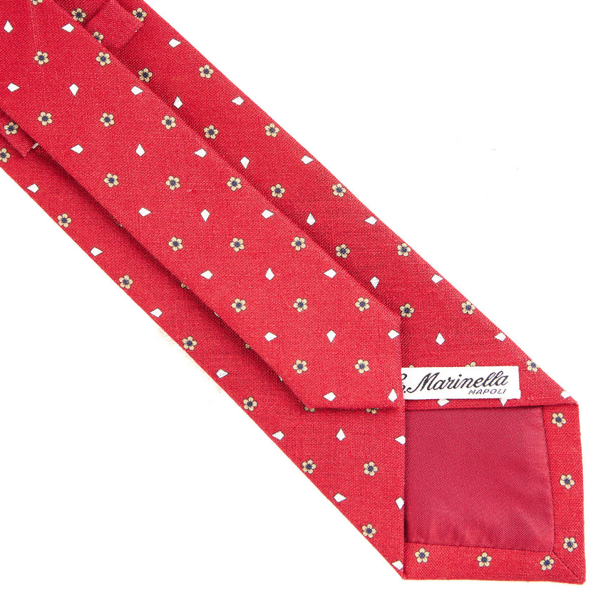 RED SARTORIAL COTTON AND SILK TIE