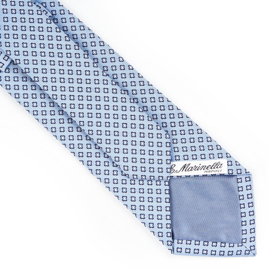 CRAVATTA SARTORIALE IN SETA JACQUARD AZZURRA