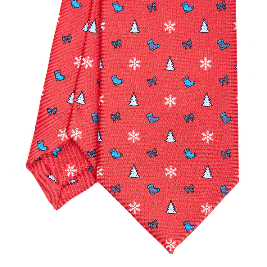 RED SARTORIAL HOLIDAY SILK TIE