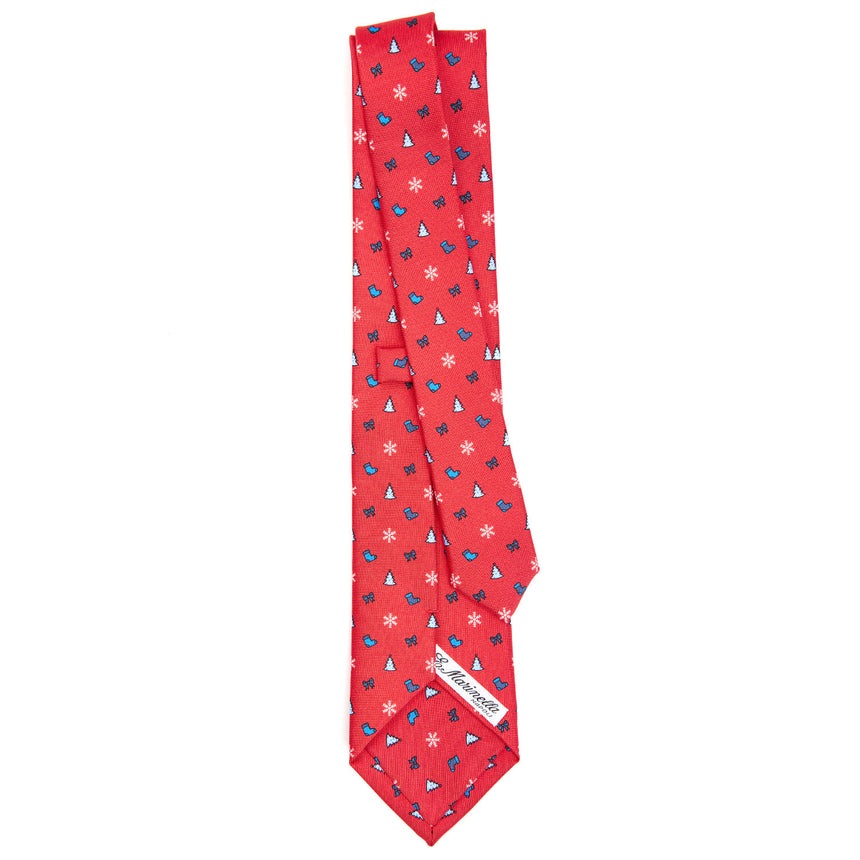 RED SARTORIAL HOLIDAY SILK TIE