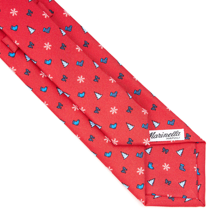 RED SARTORIAL HOLIDAY SILK TIE