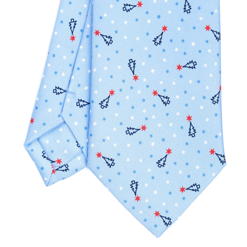 LIGHT BLUE SARTORIAL HOLIDAY SILK TIE