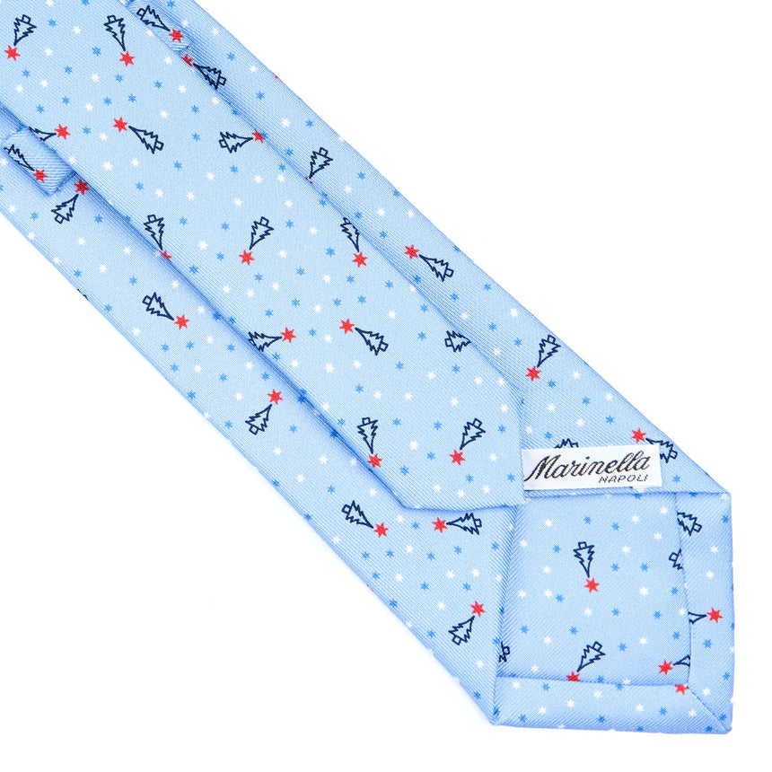 LIGHT BLUE SARTORIAL HOLIDAY SILK TIE