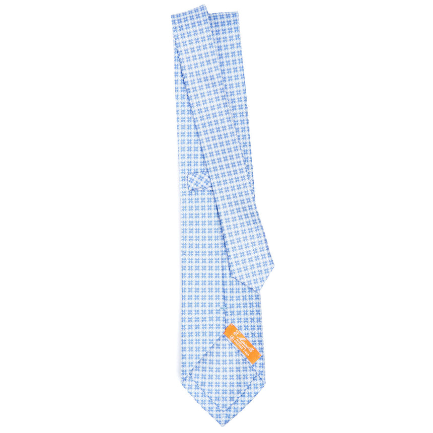 LIGHT BLUE SILK AND ORANGE FIBER TIE