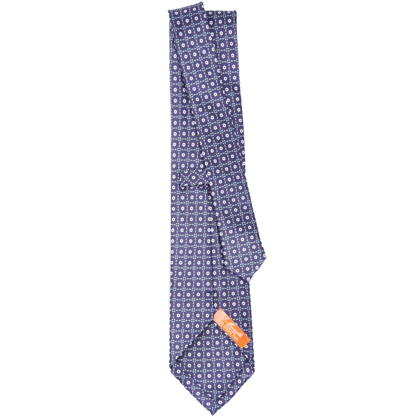 BLUE SILK AND ORANGE FIBER TIE