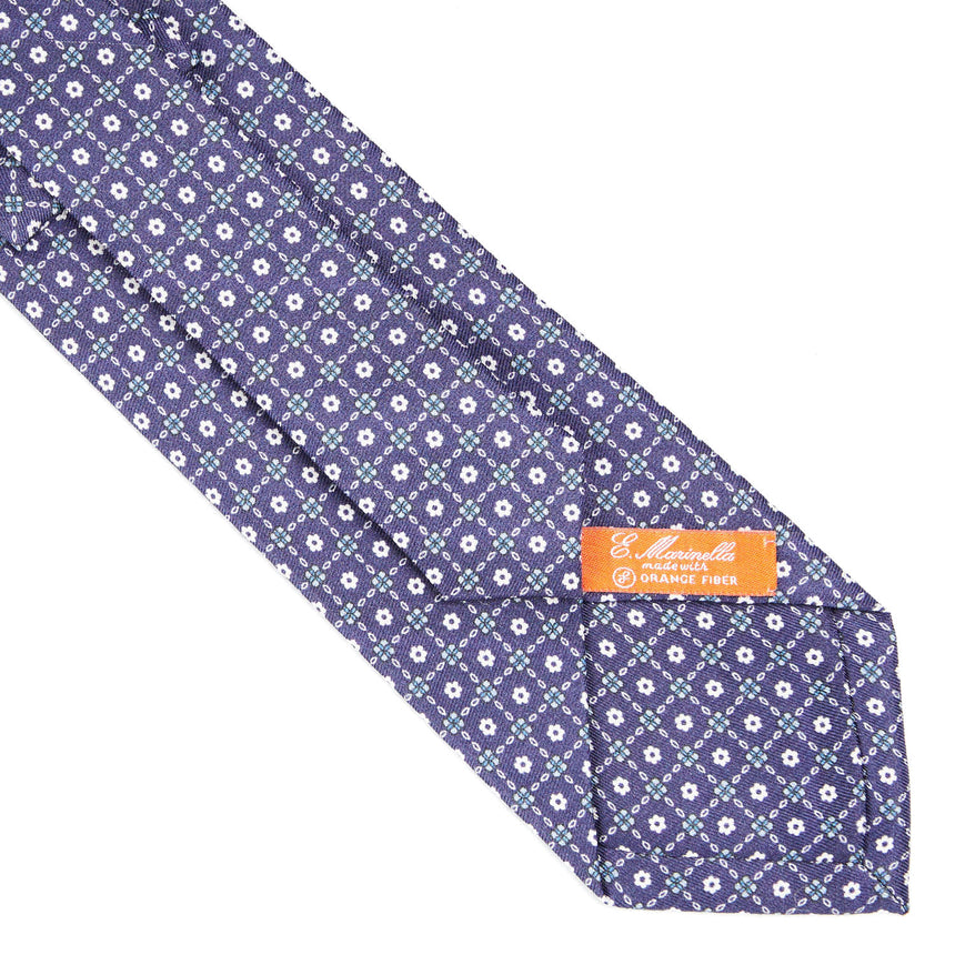 BLUE SILK AND ORANGE FIBER TIE