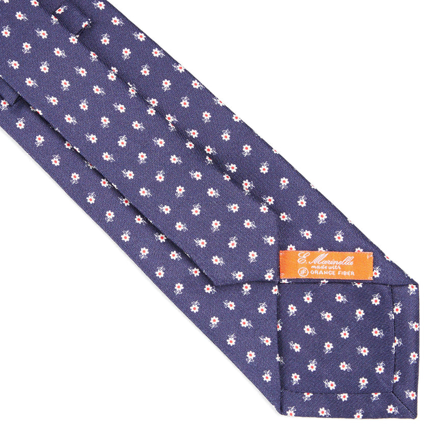 BLUE SILK AND ORANGE FIBER TIE