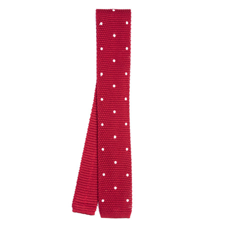 BURGUNDY SILK KNITTED TIE