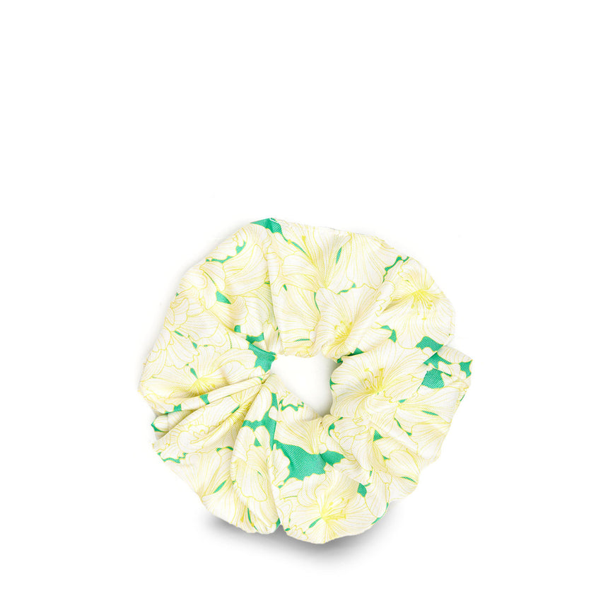 GREEN SILK SCRUNCHIE