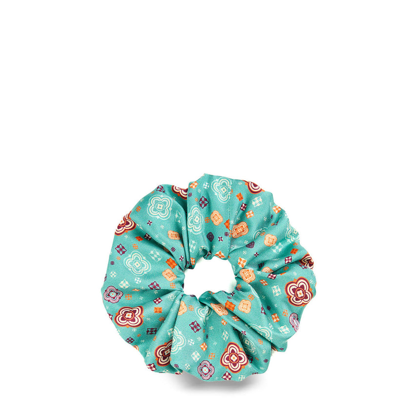 GREEN SILK SCRUNCHIE