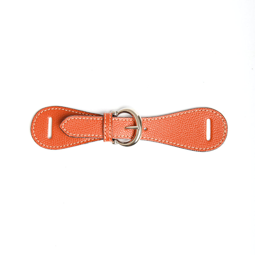 ORANGE LEATHER SCARF-BUCKLE