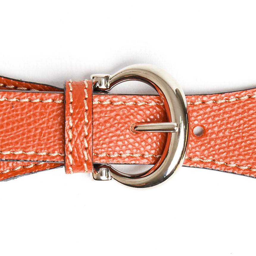 ORANGE LEATHER SCARF-BUCKLE