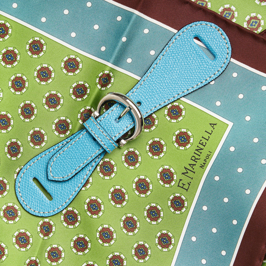 LIGHT BLUE LEATHER SCARF-BUCKLE