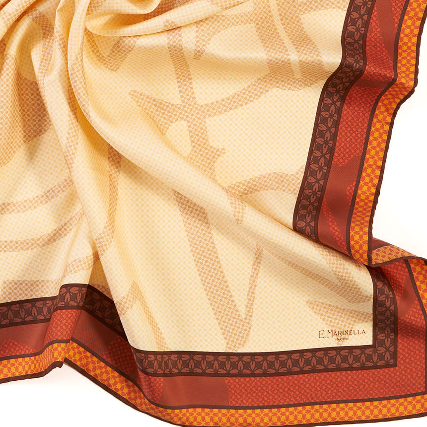 FOULARD IN SETA 90 MARRONE CHIARO