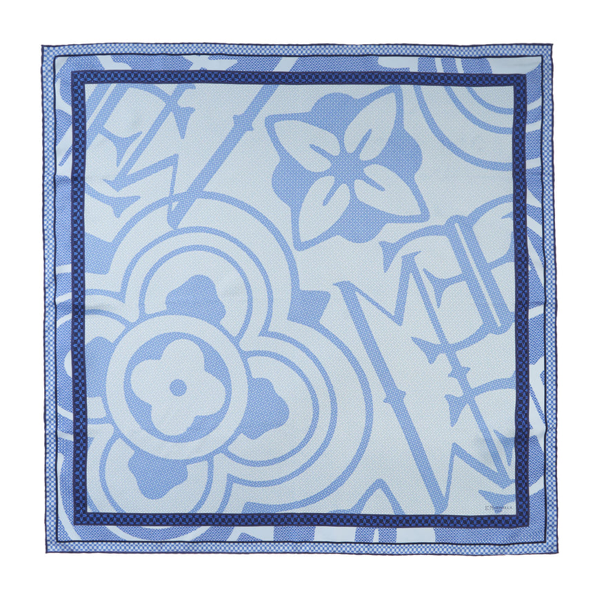 BLUE SILK SCARF 90