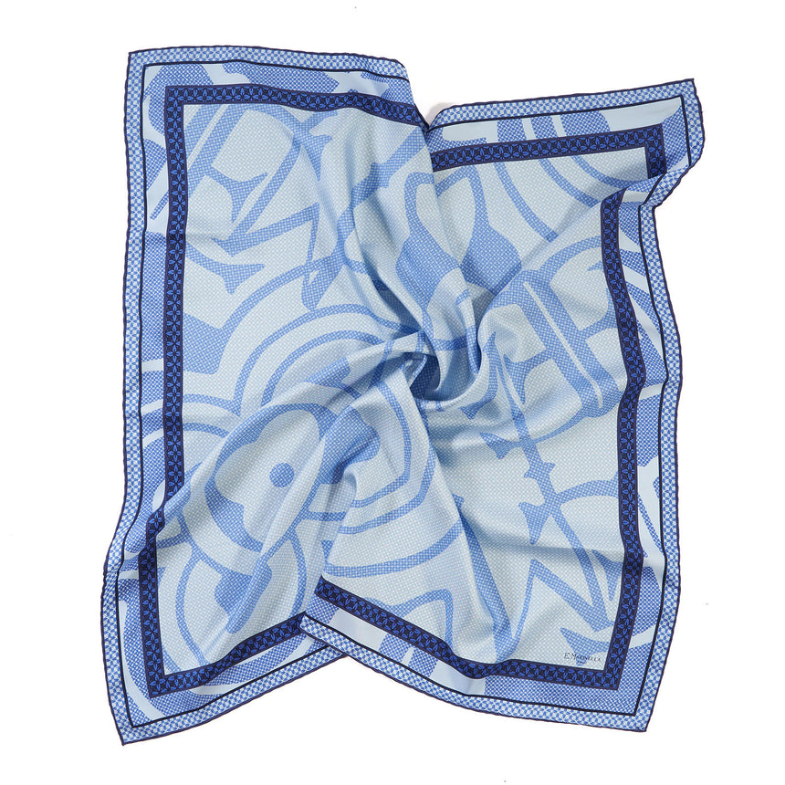 FOULARD IN SETA 90 BLU