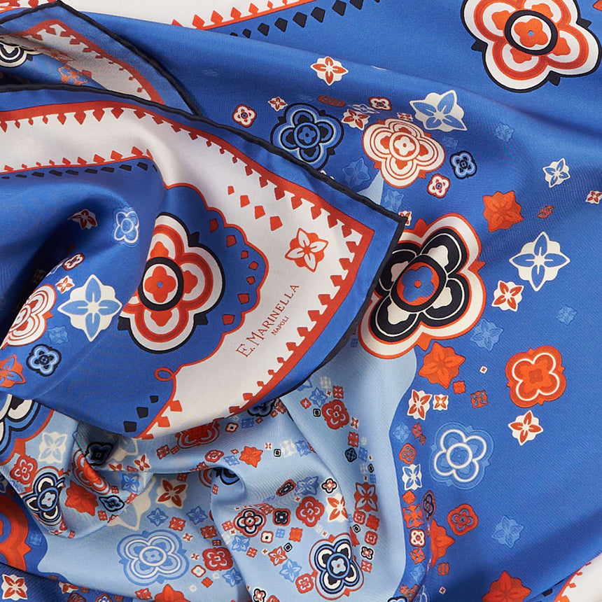 BLUE SILK SCARF 90