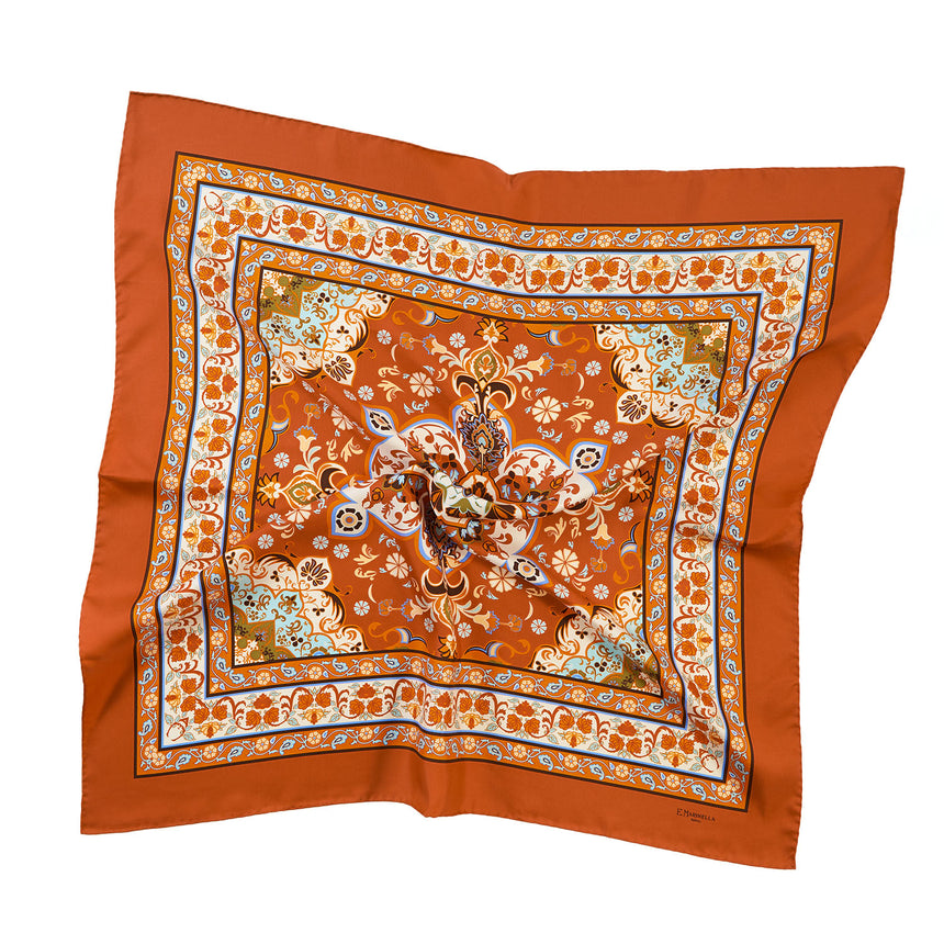 ORANGE SILK SCARF 90