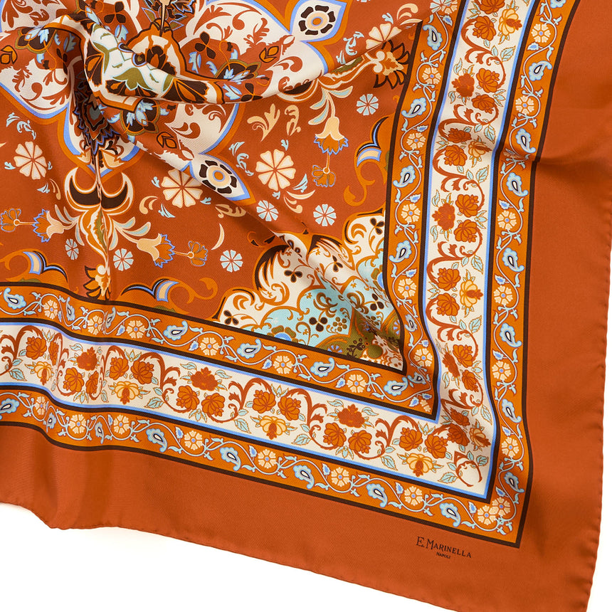 ORANGE SILK SCARF 90