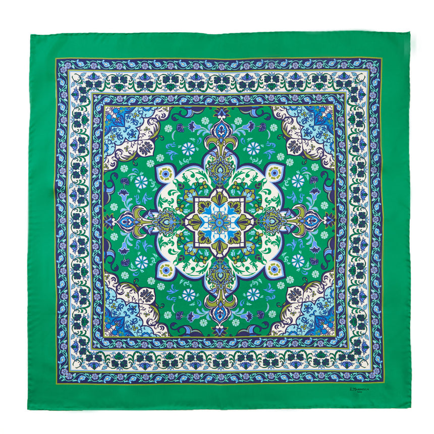 GREEN SILK SCARF 90