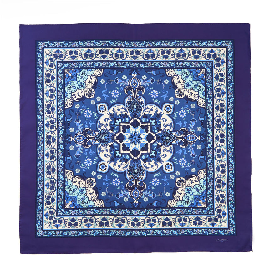 BLUE SILK SCARF 90