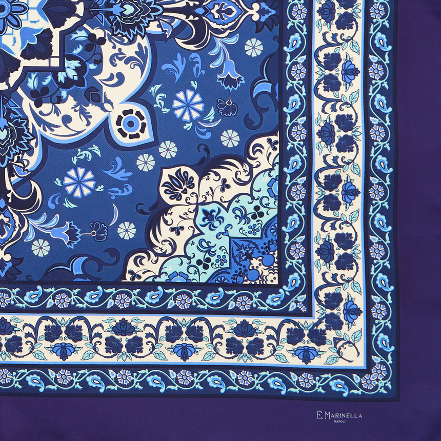 FOULARD IN SETA 90 BLU