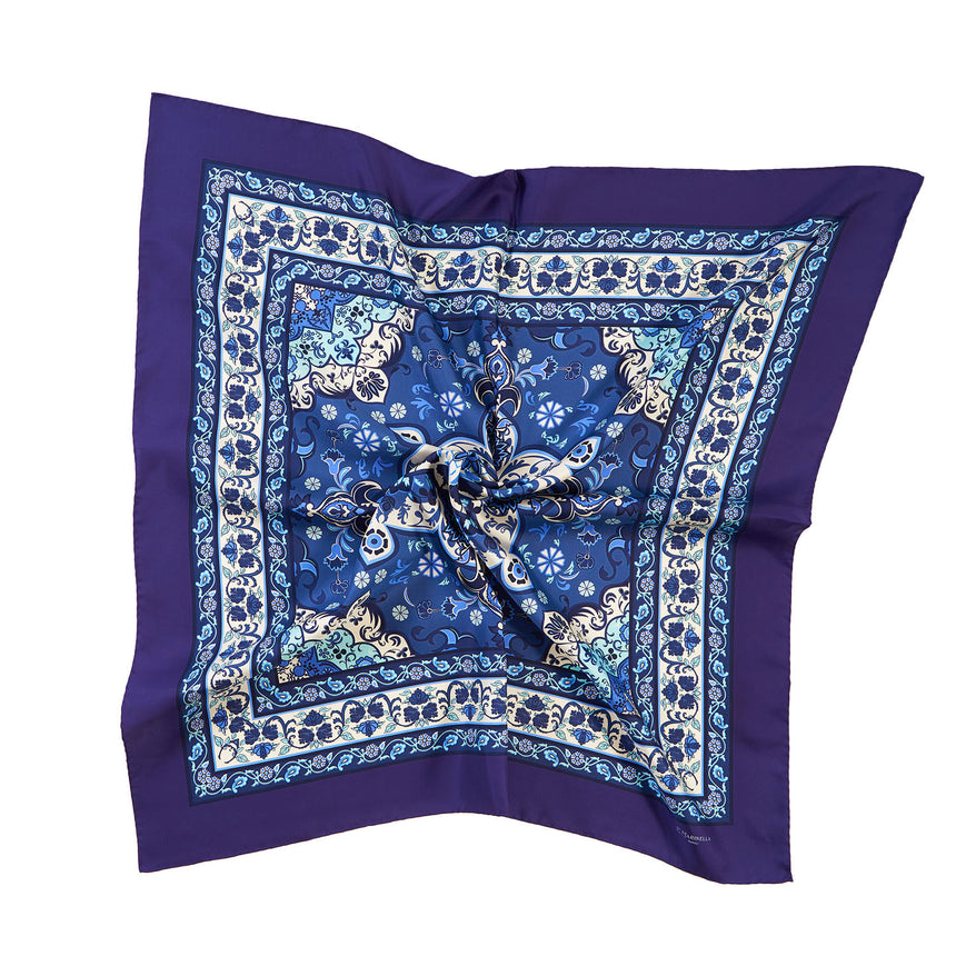 BLUE SILK SCARF 90