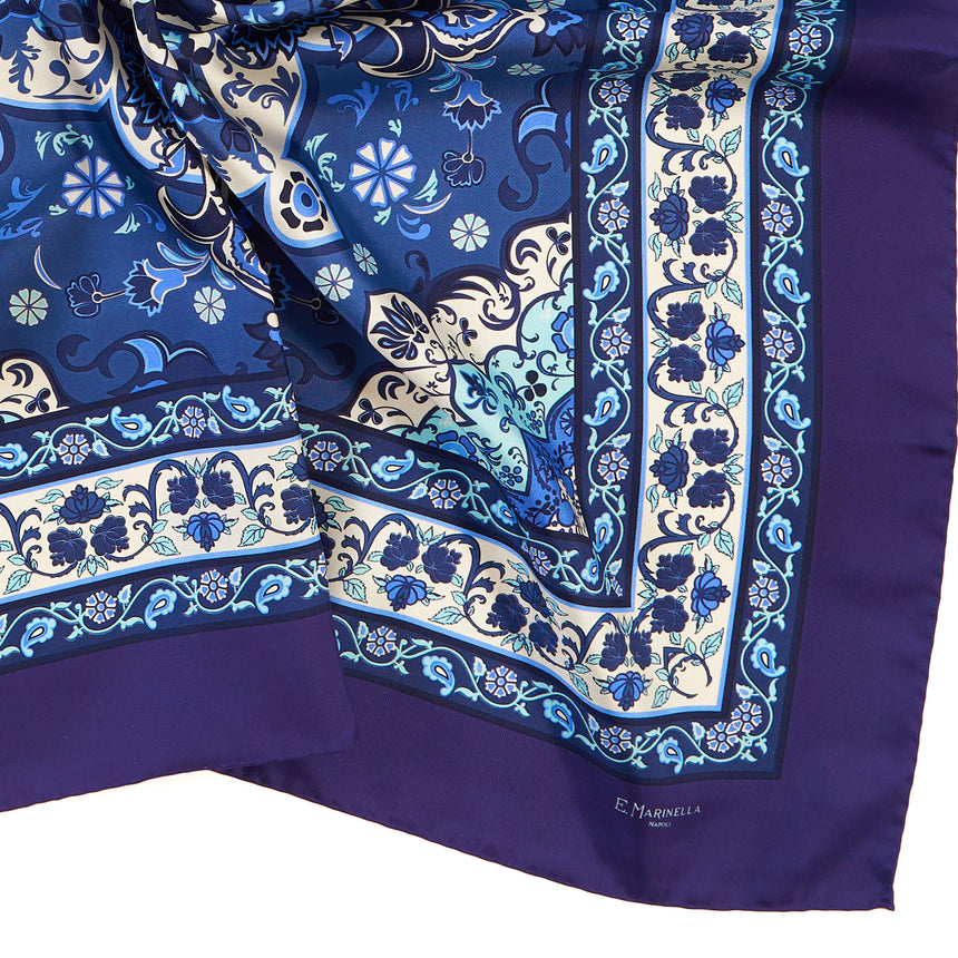 BLUE SILK SCARF 90