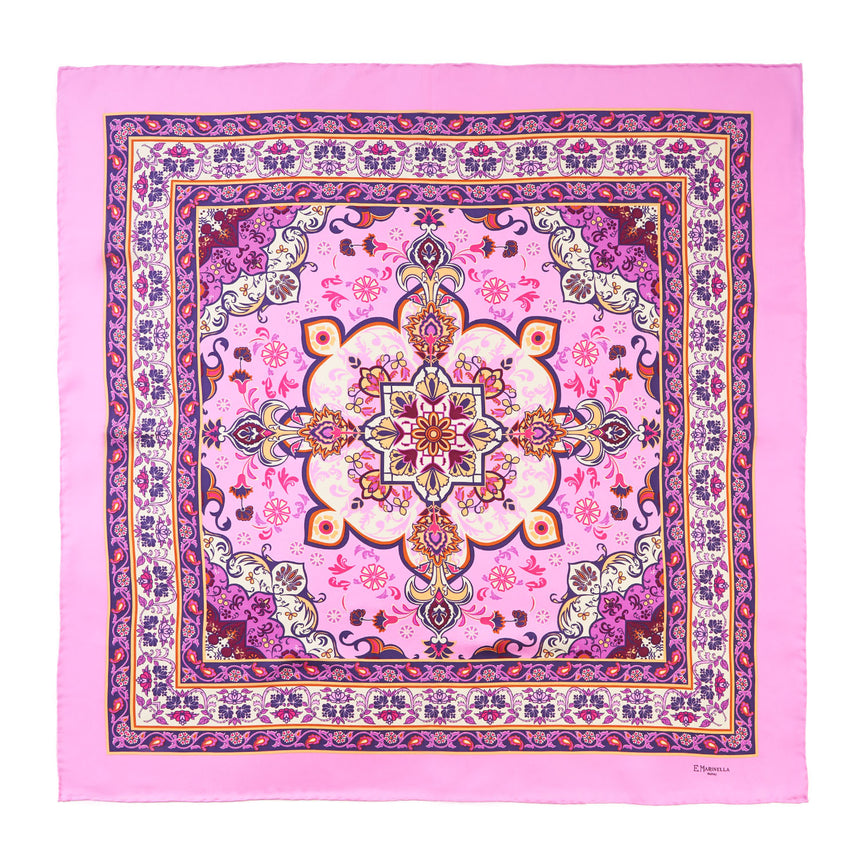 FOULARD IN SETA 90 ROSA