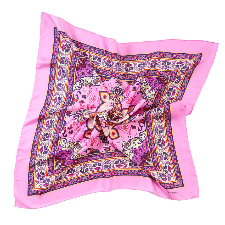 FOULARD IN SETA 90 ROSA