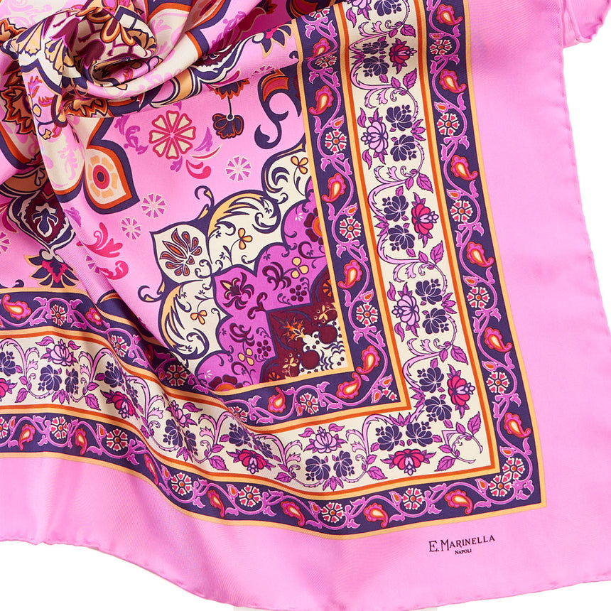 FOULARD IN SETA 90 ROSA