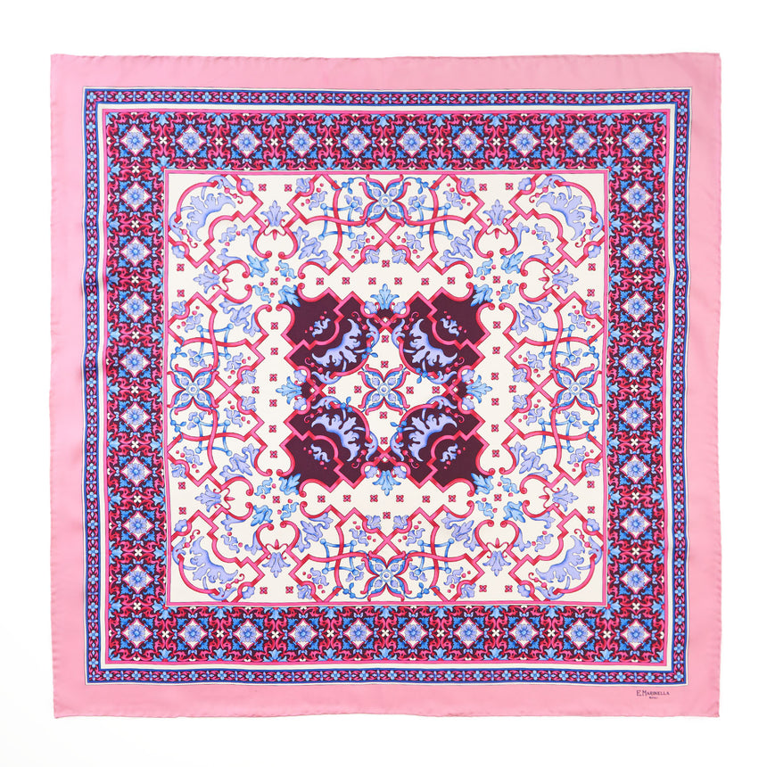 FOULARD IN SETA 90 ROSA