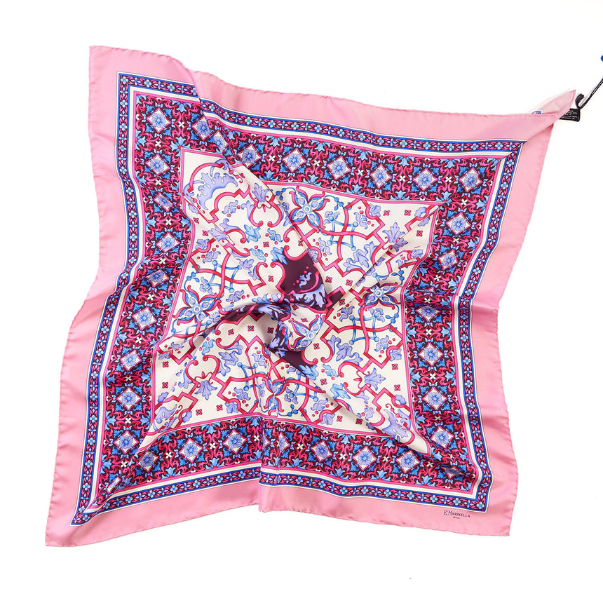 FOULARD IN SETA 90 ROSA