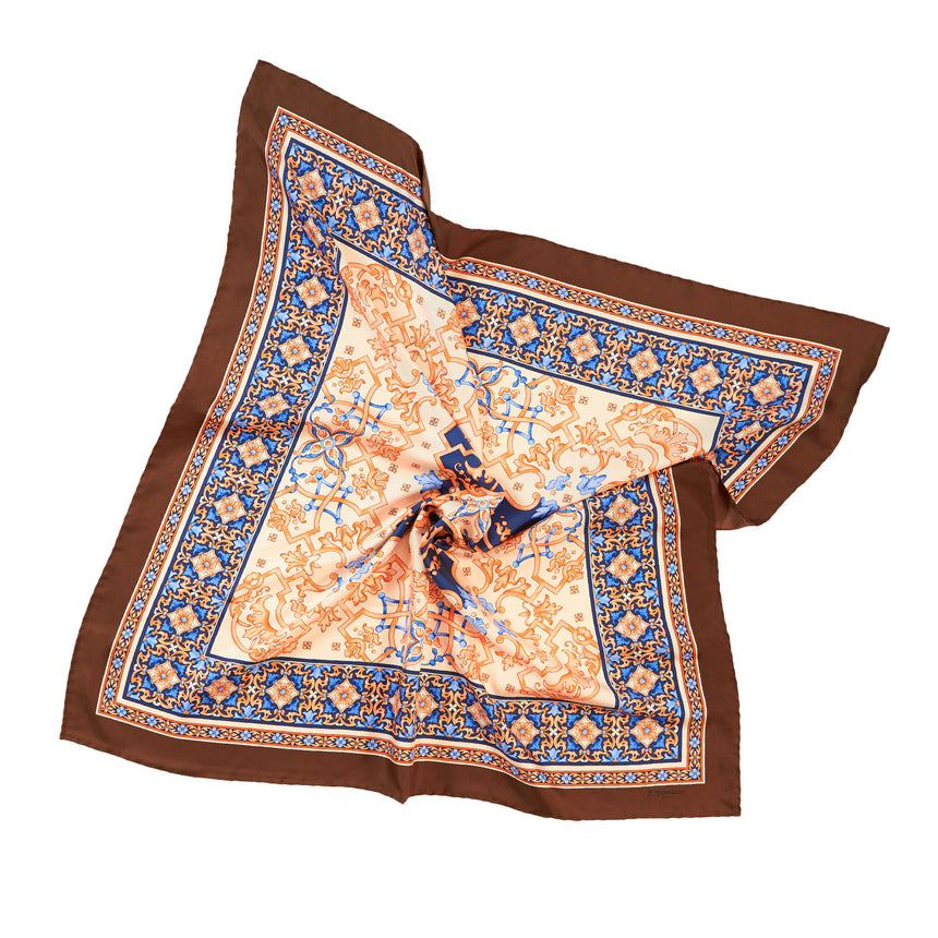 FOULARD IN SETA 90 MARRONE CHIARO